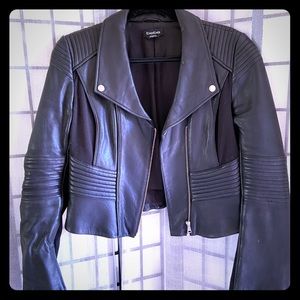BEBE Leather Cropped Jacket